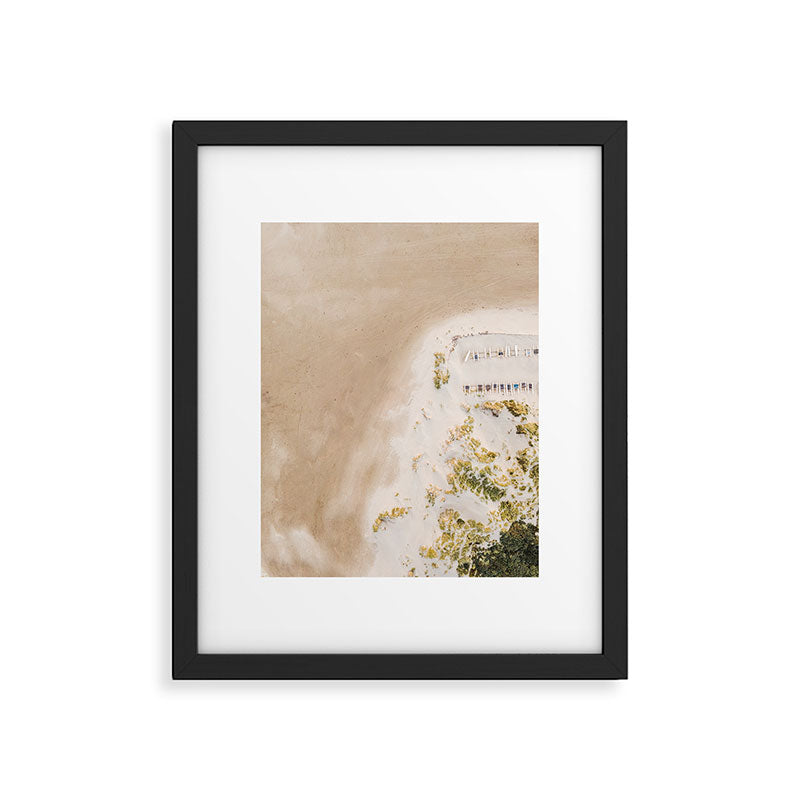 Coastal Drone photography print of the beach and some boats | Wanderlust aerial photography art Framed Art Print Gallery Image 5