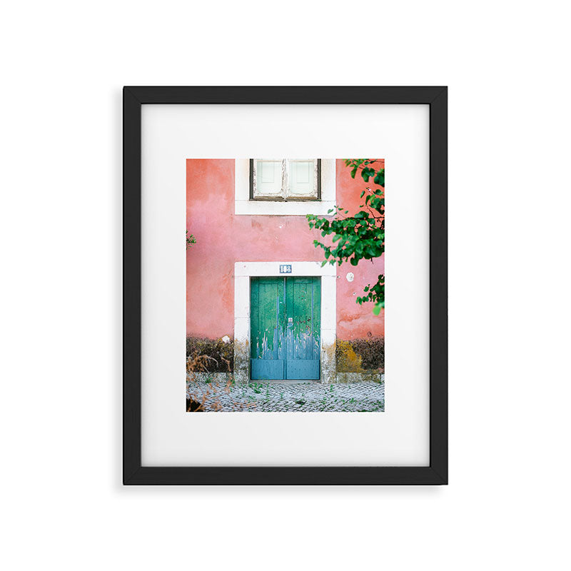Colorful door in Lisbon Portugal | Fine art travel photography print Framed Art Print Gallery Image 5