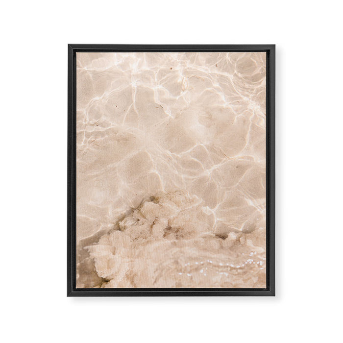 Coral Clear water | beach fine art photography | sea wave and sand Framed Canvas Print Gallery Image 1