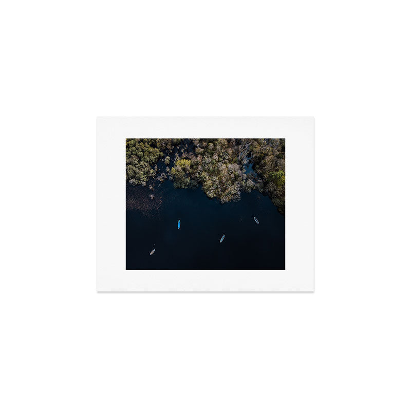 Drone photography | Aerial in Ireland above a lake Art Print Gallery Image 1
