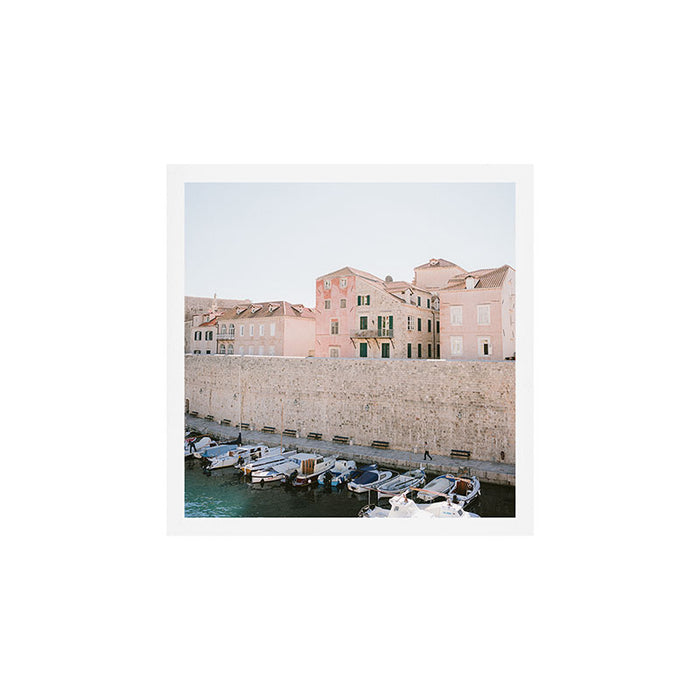 Dubrovnik Walls | Pastel travel photography Croatia | Wanderlust vibes print | Square Art Print Gallery Image 1