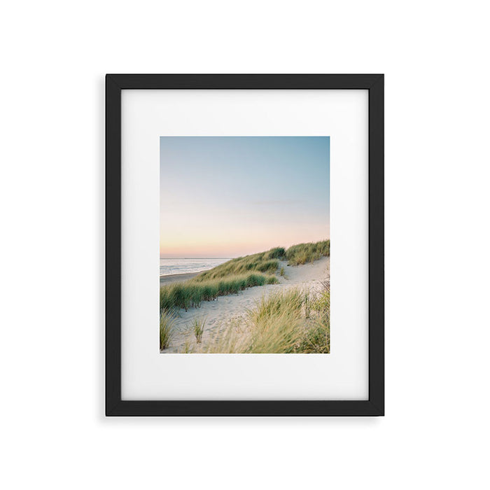 Dunes of Holland | Sunset travel photography | Pastel fine art beach print Framed Art Print Gallery Image 1