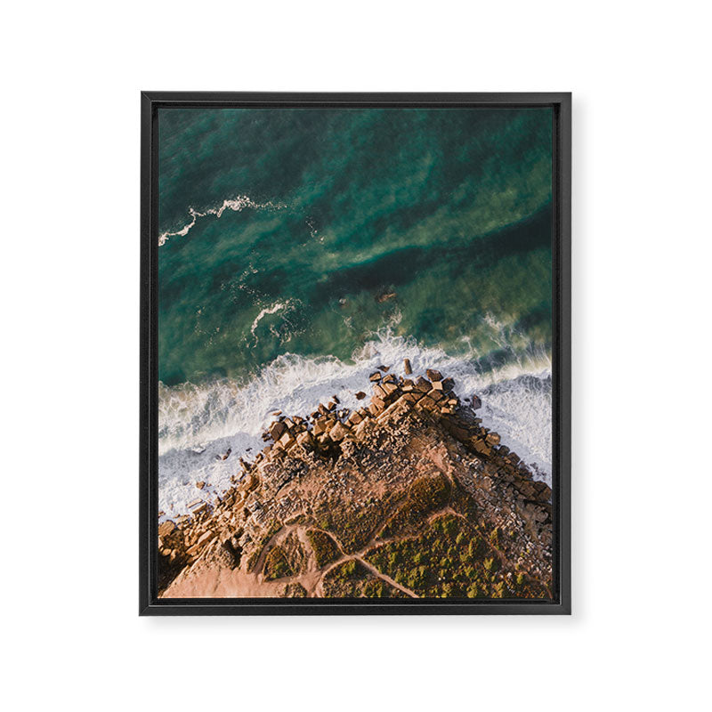 Ericeira from above | Coastal ocean drone photography print | Travel wall art Portugal Framed Canvas Print Gallery Image 8