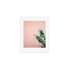 Floral photography print | Green on coral | Botanical photo art Art Print Gallery Image 1