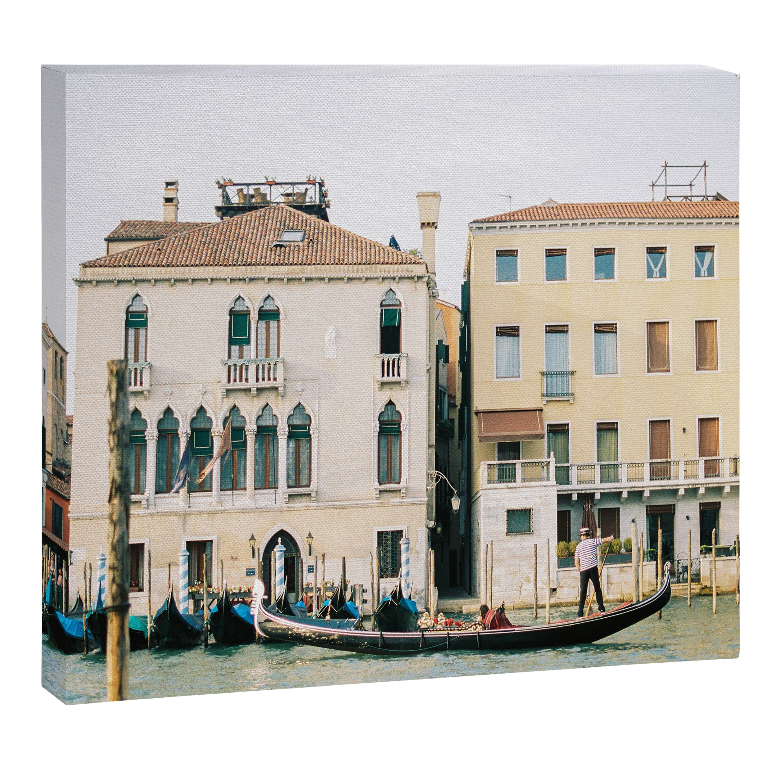 Gondola in the canals of Venice, Italy | Pastel colorful travel photography in Europe Canvas Print Gallery Image 6