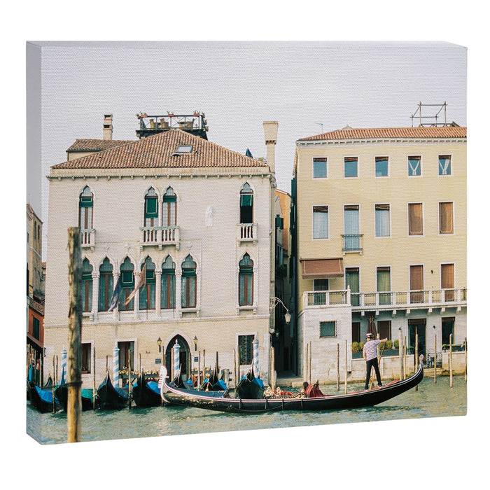 Gondola in the canals of Venice, Italy | Pastel colorful travel photography in Europe Canvas Print Gallery Image 1