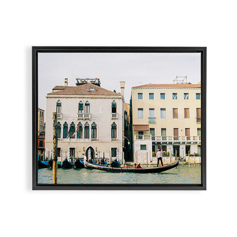 Gondola in the canals of Venice, Italy | Pastel colorful travel photography in Europe Framed Canvas Print Gallery Image 6