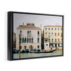 Gondola in the canals of Venice, Italy | Pastel colorful travel photography in Europe Framed Canvas Print Gallery Image 2