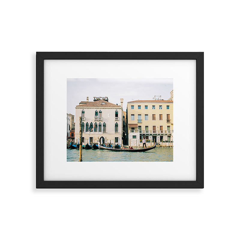 Gondola in the canals of Venice, Italy | Pastel colorful travel photography in Europe Framed Art Print Gallery Image 5
