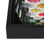 Ireland Dublin | Colorful street photography | Umbrella's Framed Canvas Print Gallery Image 3