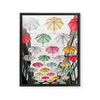 Ireland Dublin | Colorful street photography | Umbrella's Framed Canvas Print Gallery Image 6