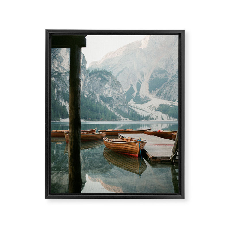 Lago di Braies | Fine art travel photography print Italy | Dolomites South Tirol Framed Canvas Print Gallery Image 6