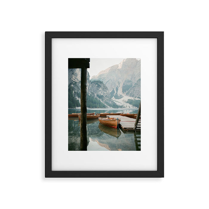 Lago di Braies | Fine art travel photography print Italy | Dolomites South Tirol Framed Art Print Gallery Image 1