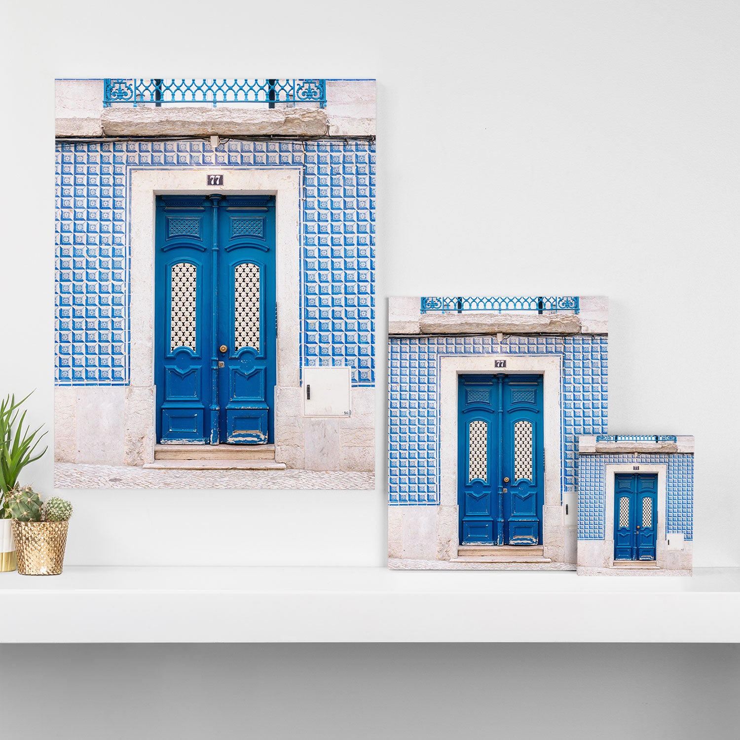 Lisbon Blue Door | Portugal fine art travel photography print Canvas Print Gallery Image 3