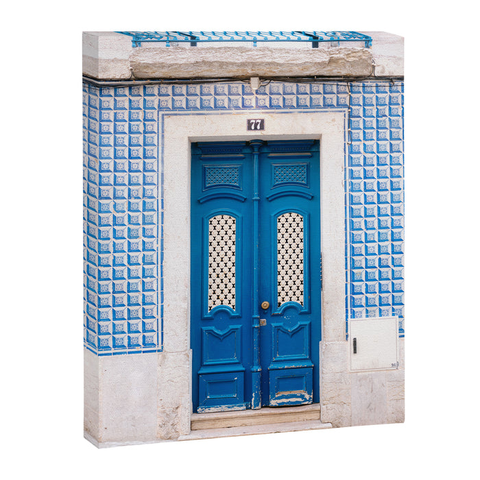 Lisbon Blue Door | Portugal fine art travel photography print Canvas Print Gallery Image 1