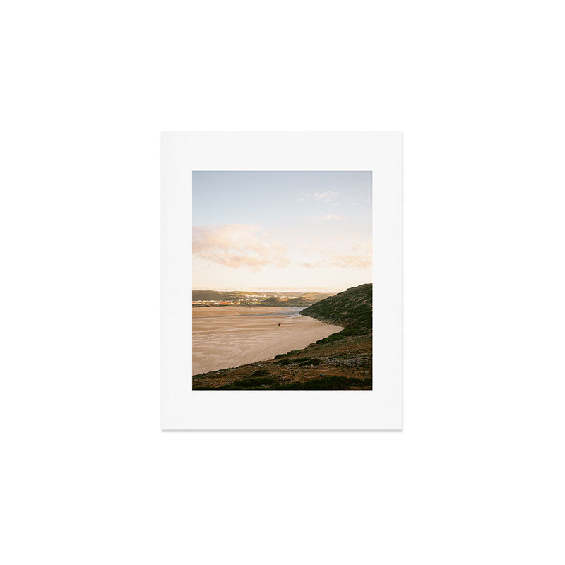 Lone surfer in Portugal | Algarve travel photography art Art Print Gallery Image 1