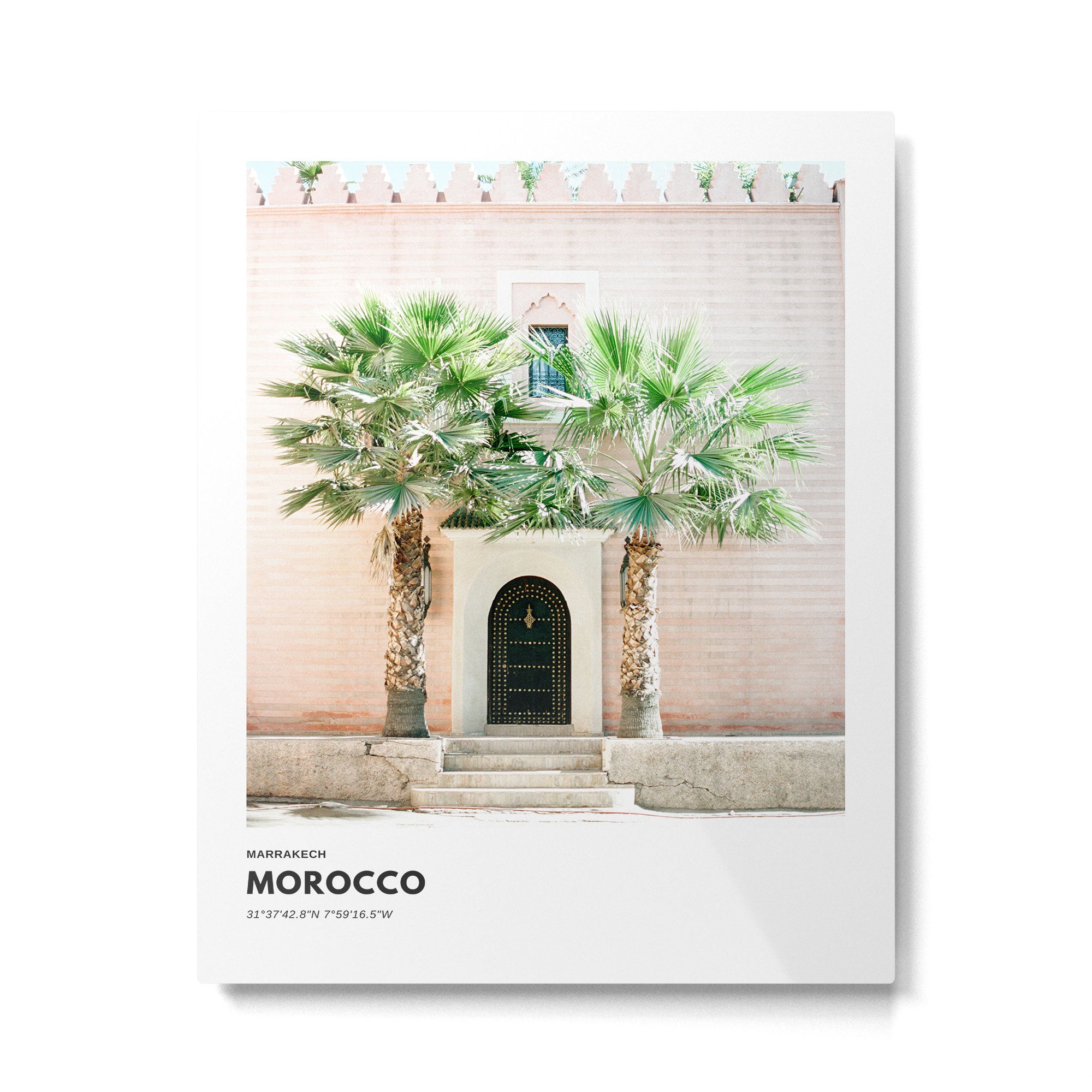 Marrakech Morocco coordinates poster | Pastel travel photography  Metal Print Gallery Image 4