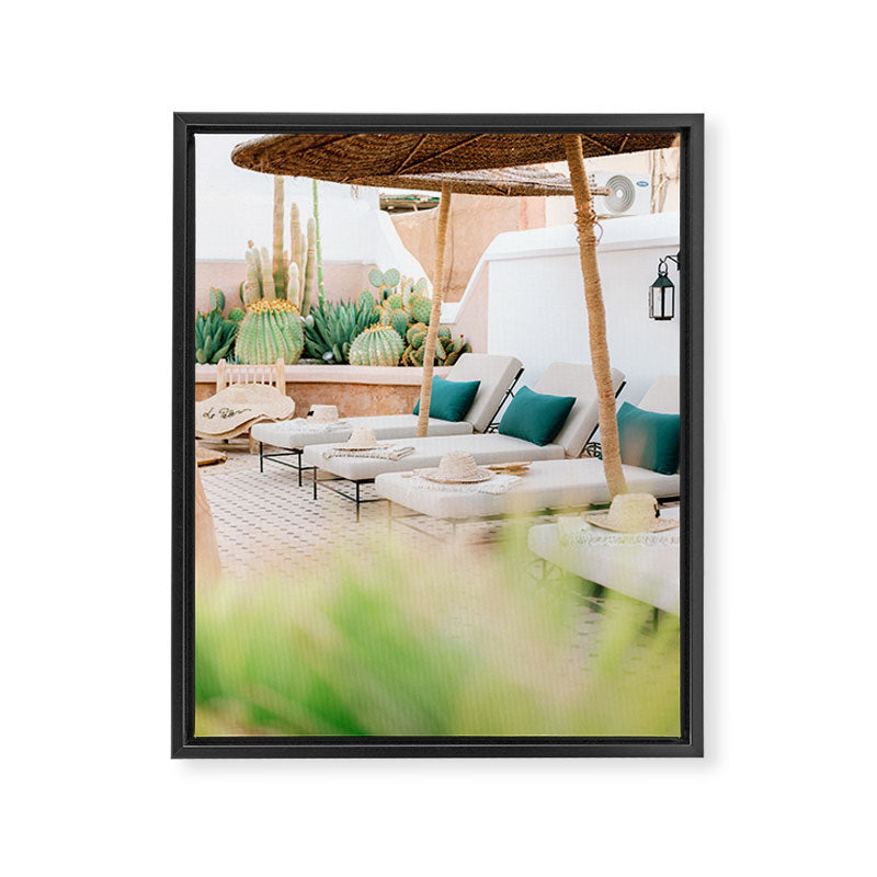 Marrakech Rooftop Retreat | Morocco Travel Photography Framed Canvas Print Gallery Image 6
