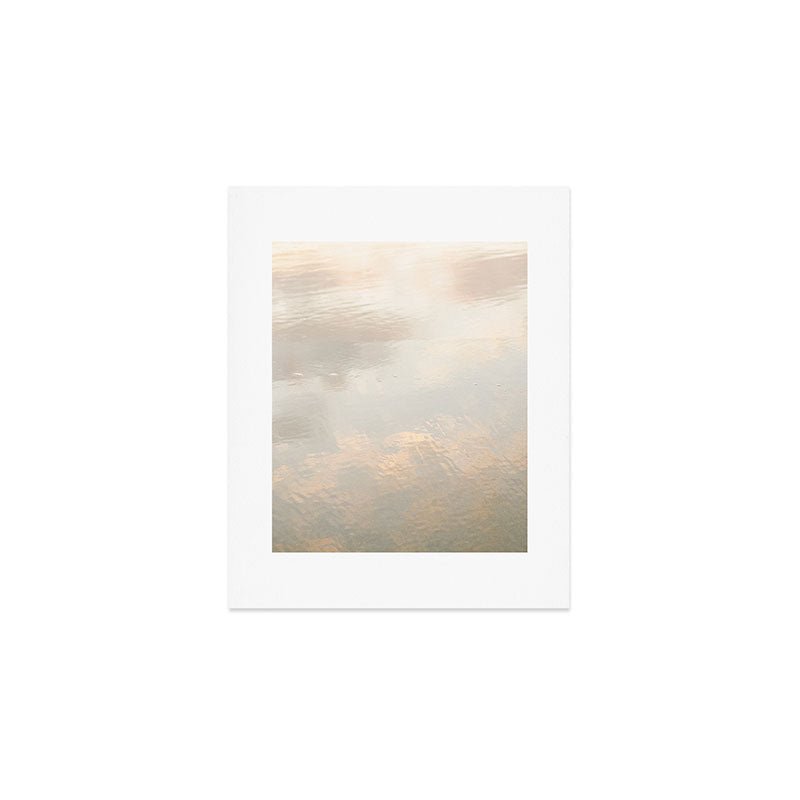 Mirror in the sand | Clouds mirrored on the beach during sunrise | New zealand photo art Art Print Gallery Image 1