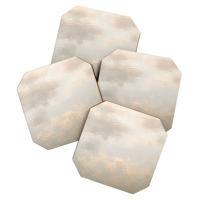 Mirror in the sand | Clouds mirrored on the beach during sunrise | New zealand photo art Coaster Gallery Image 1