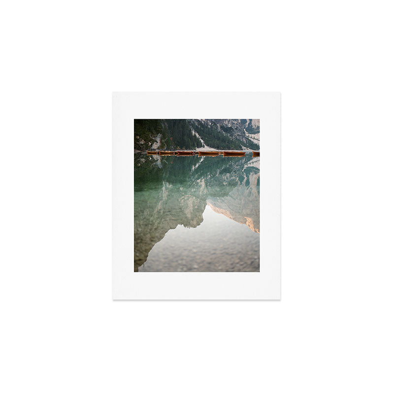 Mirror on the water | Lago di Braies Italy | Dolomites travel photography Art Print Gallery Image 1