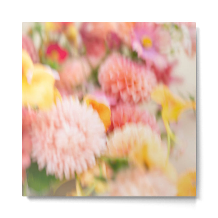 Moving flowers - Abstract Floral Photography | Square Metal Print Gallery Image 1