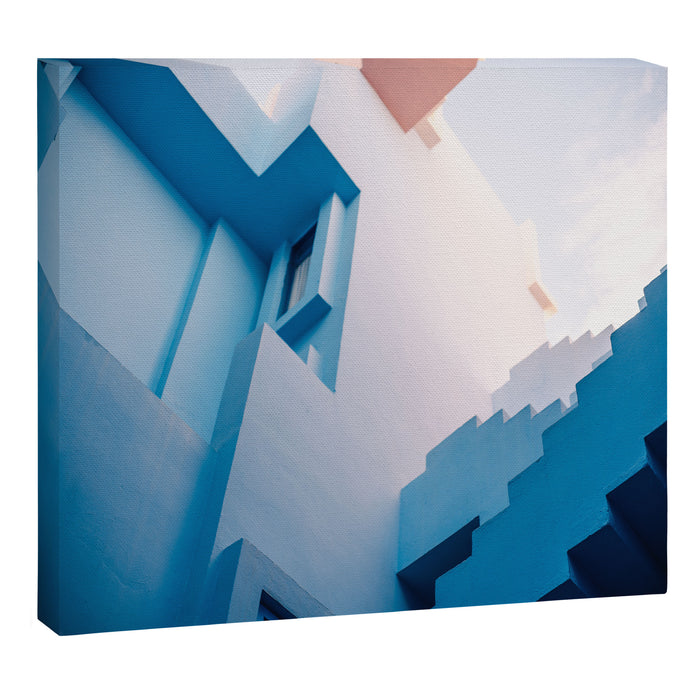 Muralla Roja blue and pink geometric walls Canvas Print Gallery Image 1
