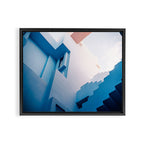 Muralla Roja blue and pink geometric walls Framed Canvas Print Gallery Image 6