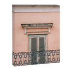 Old doors and balcony on a coral pink background in Italy Canvas Print Gallery Image 6