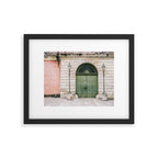 Old wooden green doors in Italy | Wanderlust travel photography art Framed Art Print Gallery Image 5