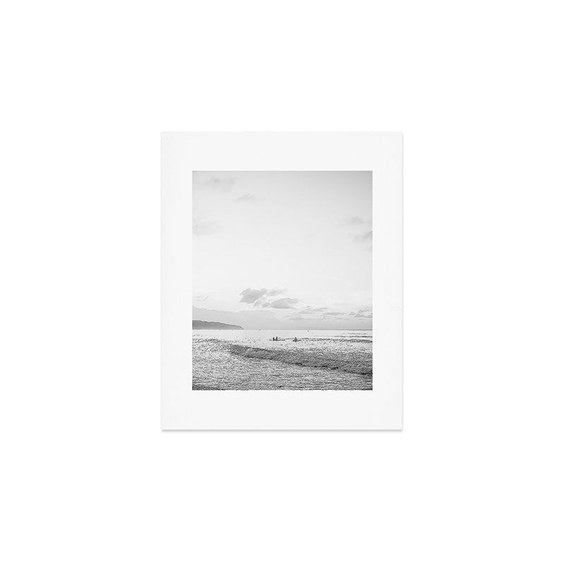 Once your board hits the water - Black and white surf travel photography print | Dominican republic Art Print Gallery Image 1