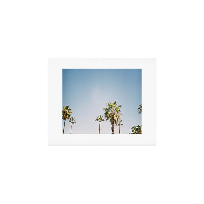 Palmtrees in Barcelona Europe | Blue Sky, Green Palm Trees Tropical vibe Art Print Gallery Image 1