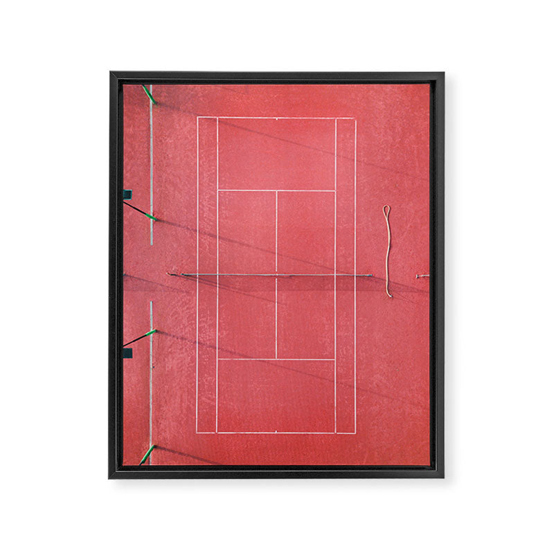 Pink tennis court at sunrise | Colorful drone aerial photography art | sports field print Framed Canvas Print Gallery Image 6