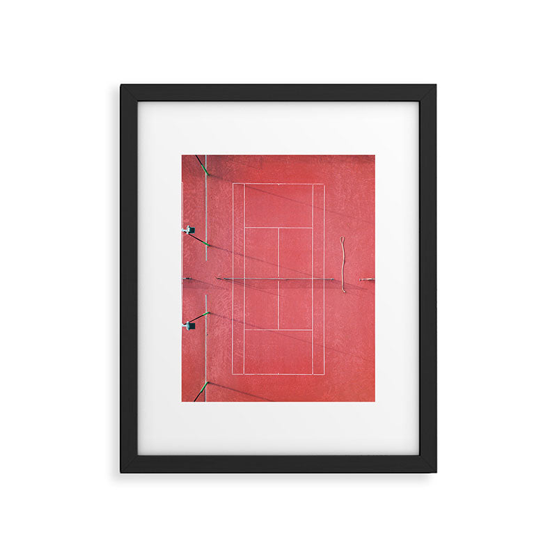 Pink tennis court at sunrise | Colorful drone aerial photography art | sports field print Framed Art Print Gallery Image 5