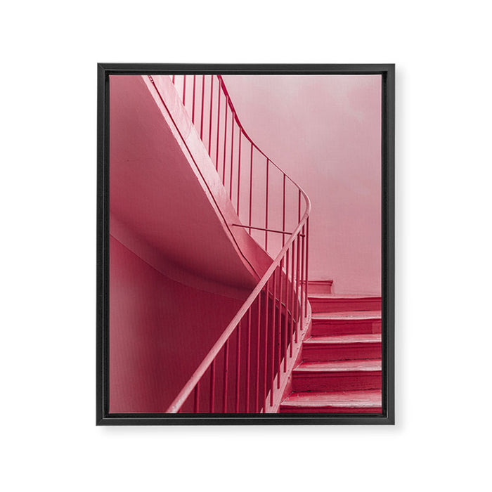 Plum Steps | Architectural Minimalism Framed Canvas Print Gallery Image 1