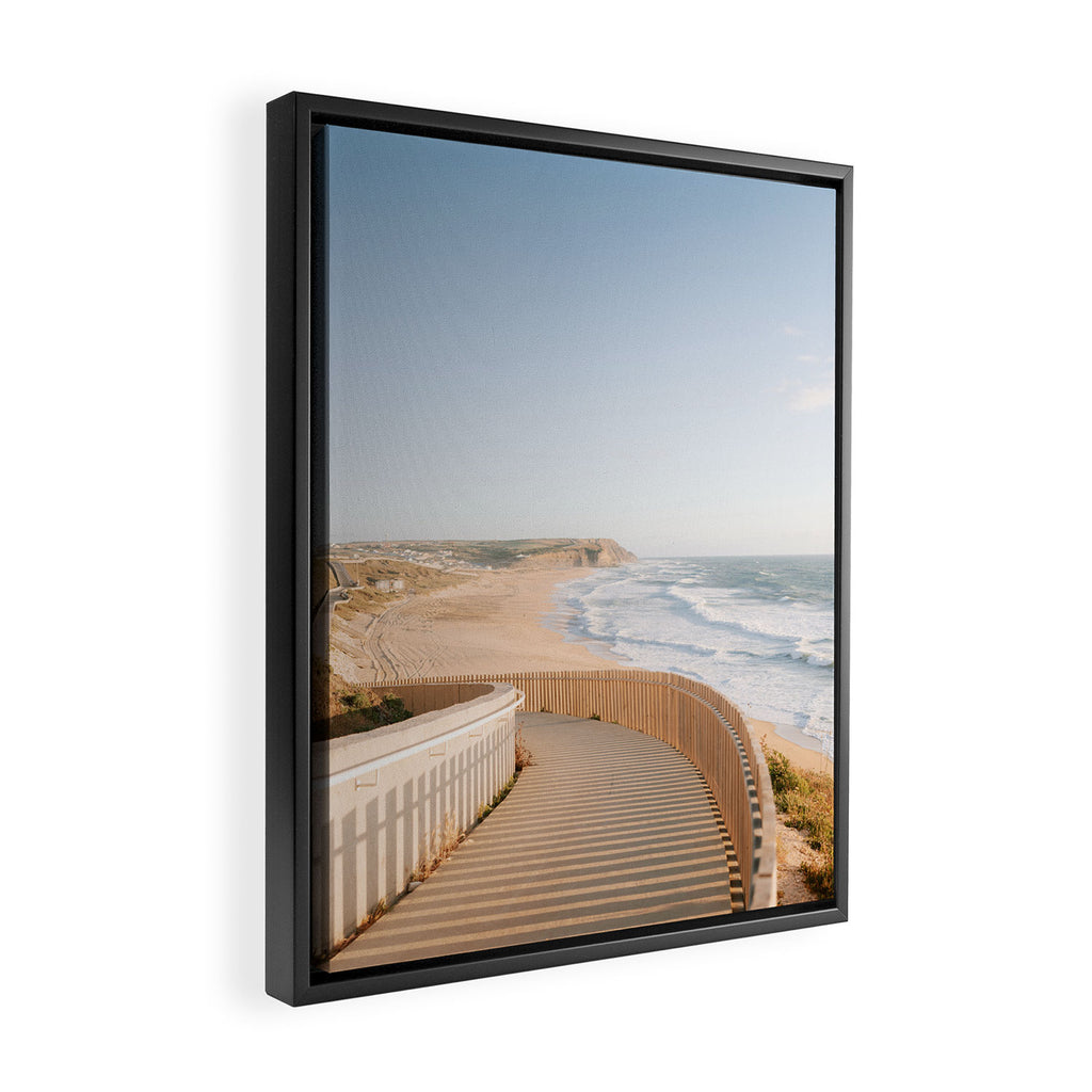 Praia Azul | Summer vibes Portugal travel photography  Framed Canvas Print Gallery Image 2