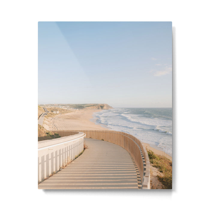 Praia Azul | Summer vibes Portugal travel photography  Metal Print Gallery Image 1