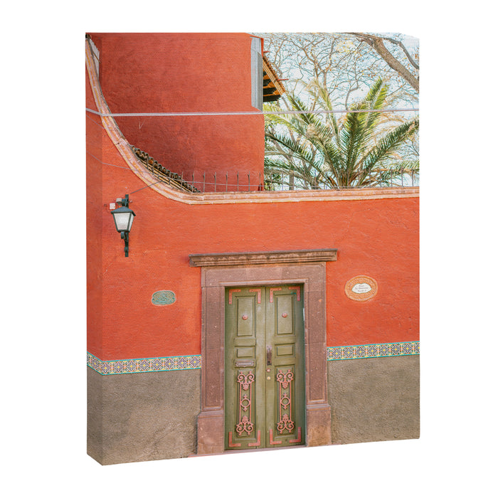Mexico Red and Green | The San Miguel de Allende Mexico door Canvas Print Gallery Image 1