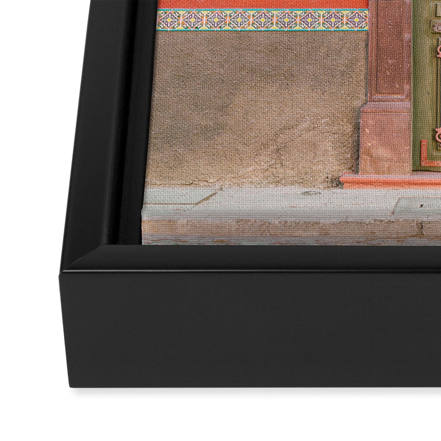 Mexico Red and Green | The San Miguel de Allende Mexico door Framed Canvas Print Gallery Image 3