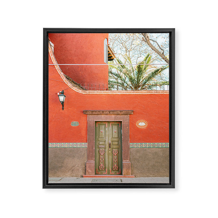 Mexico Red and Green | The San Miguel de Allende Mexico door Framed Canvas Print Gallery Image 1