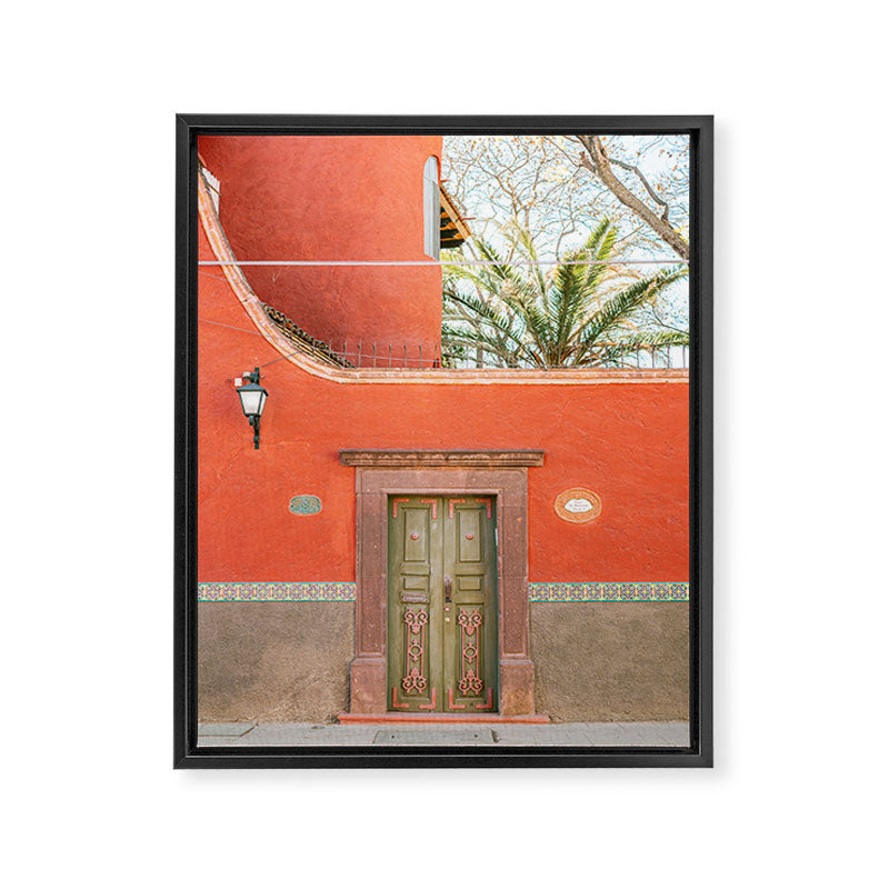 Mexico Red and Green | The San Miguel de Allende Mexico door Framed Canvas Print Gallery Image 6