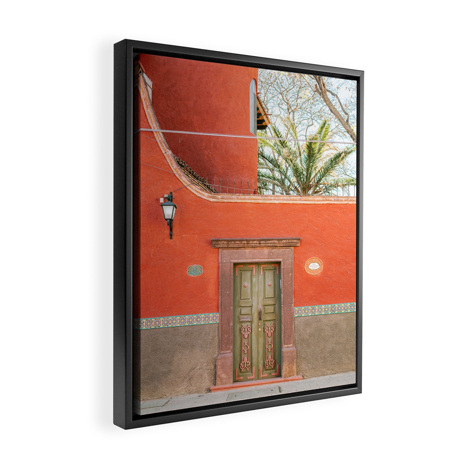 Mexico Red and Green | The San Miguel de Allende Mexico door Framed Canvas Print Gallery Image 2