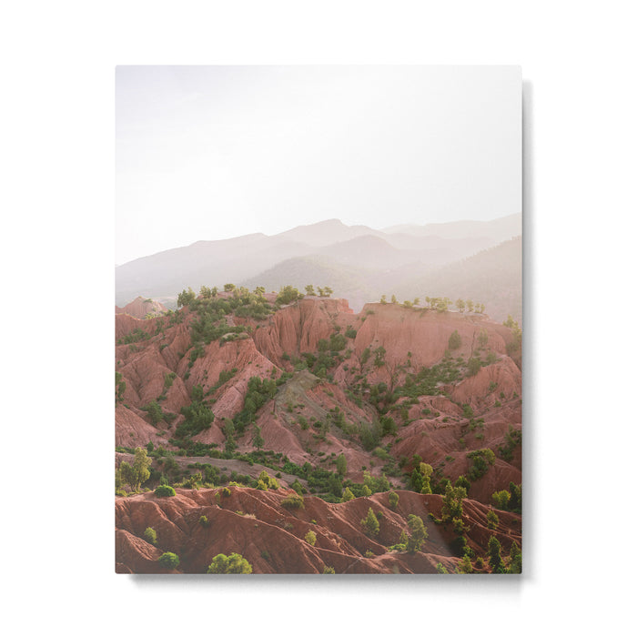 Red Atlas mountains of Ourika Morocco | Marrakech travel photography | Golden hour Metal Print Gallery Image 1
