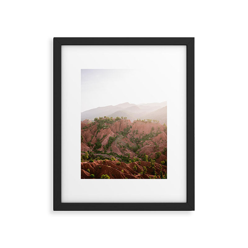 Red Atlas mountains of Ourika Morocco | Marrakech travel photography | Golden hour Framed Art Print Gallery Image 5