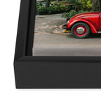Red Classic Car in Mexico City | Travel Photography Framed Canvas Print Gallery Image 3