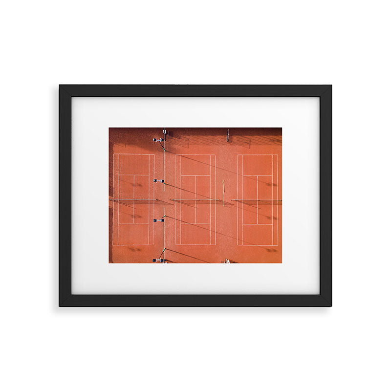 Red tennis court at sunrise | Colorful drone aerial photography art | sports field print Framed Art Print Gallery Image 5