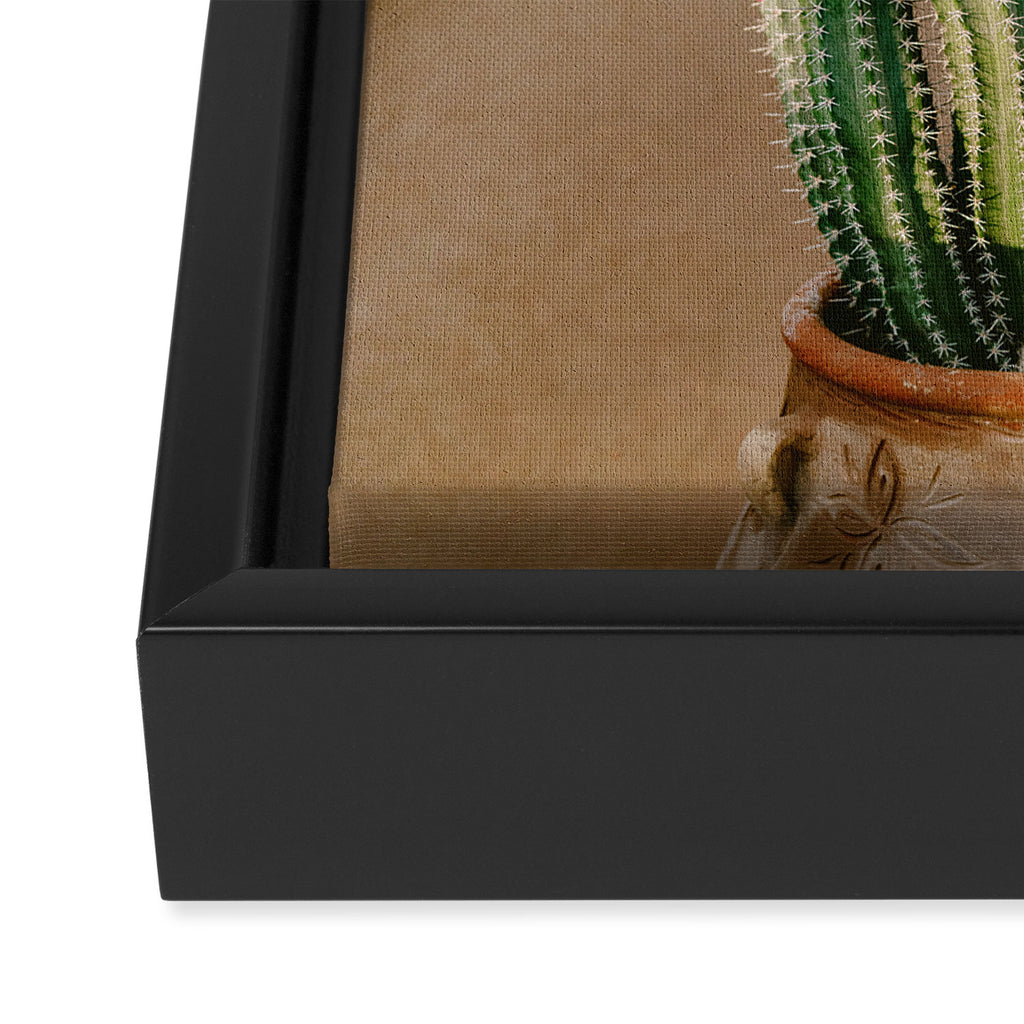 Rooftop Cactus | Morocco Travel Photography Framed Canvas Print Gallery Image 3