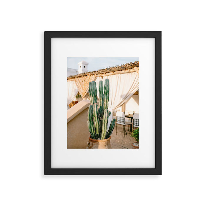 Rooftop Cactus | Morocco Travel Photography Framed Art Print Gallery Image 1