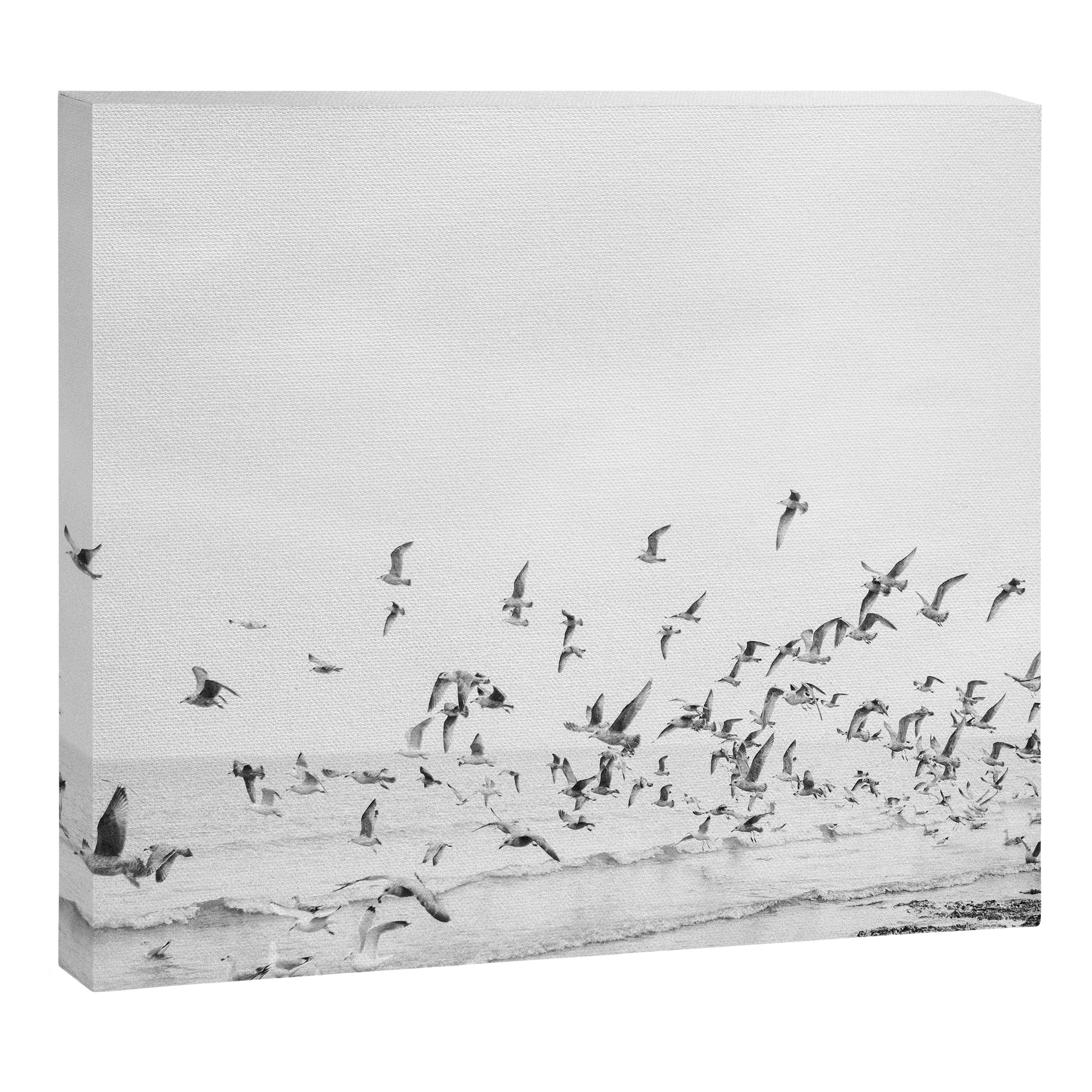 "Seagulls" | Coastal black and white photo | Film photography | Beach Canvas Print Gallery Image 6
