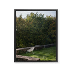 Serene Garden Chair | Tranquil Outdoor Still Life Framed Canvas Print Gallery Image 6